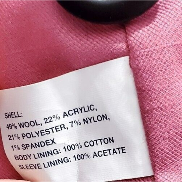 Gap Womens Gray Tweed Wool Blend Blazer Pink Accent Stitched Jacket Sz M EUC - Picture 8 of 10